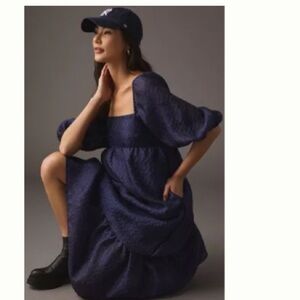 NWT by Anthropologie textured puff sleeve dress